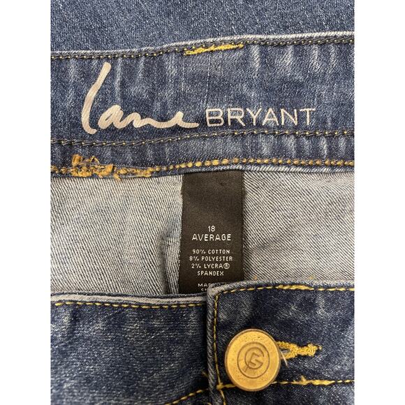 Lane Bryant Slim Boot Cut Jeans, Genius Fit, Med Wash, Stretch, Beads, Size 18 - Picture 2 of 6